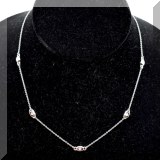 J048. 18K white gold necklace with diamonds marked A.L.L. (Amy Levine) 14”